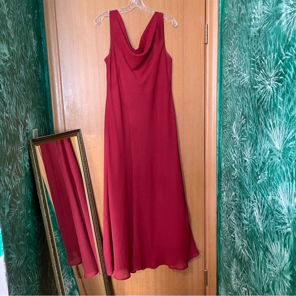 J Michaels Sleeveless Cowl Neck Red Dress - Picture 2 of 8